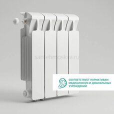 Радиатор биметаллический Mon. 350 Ventil VL - 4 секций c нижним левым подключением