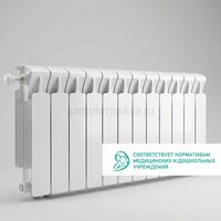 Радиатор биметаллический Mon. 350 Ventil VL - 12 секций c нижним левым подключением