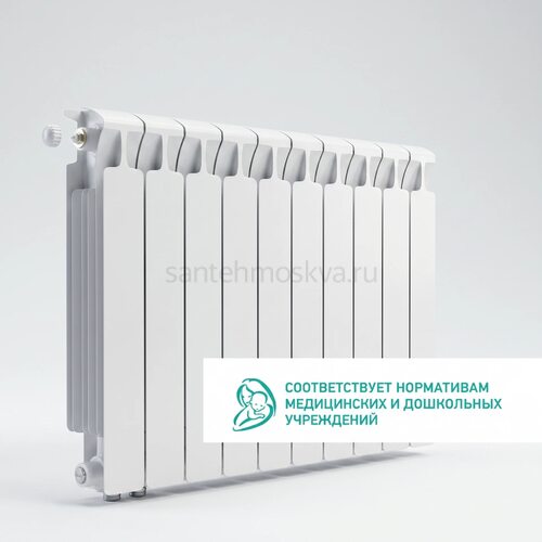 Радиатор биметаллический Mon. 500 Ventil VL - 10 секций c нижним левым подключением