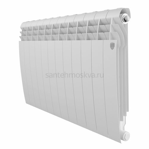 Радиатор биметаллический Royal Thermo Biliner 500 - 12 секций Bianco Traffico с боковым подключением (Роял Термо)