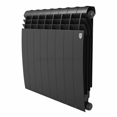 Радиатор биметаллический Royal Thermo Biliner 500 - 8 секций Noir Sable с боковым подключением (Роял Термо)