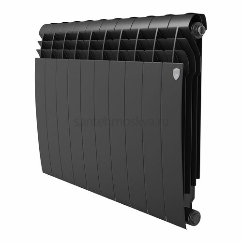Радиатор биметаллический Royal Thermo Biliner 500 - 10 секций Noir Sable с боковым подключением (Роял Термо)