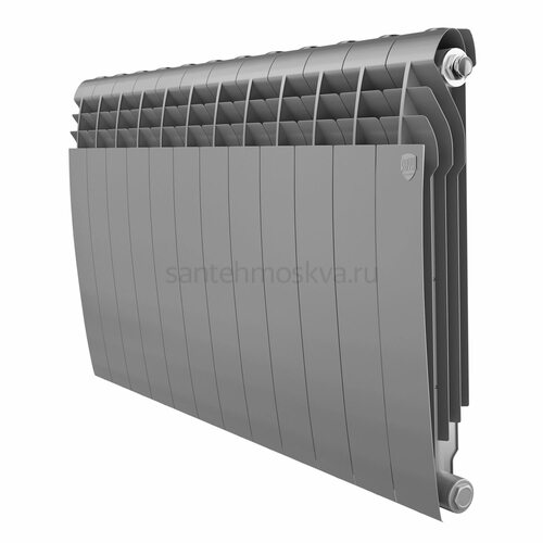 Радиатор биметаллический Royal Thermo Biliner 500 - 12 секций Silver Satin с боковым подключением (Роял Термо)