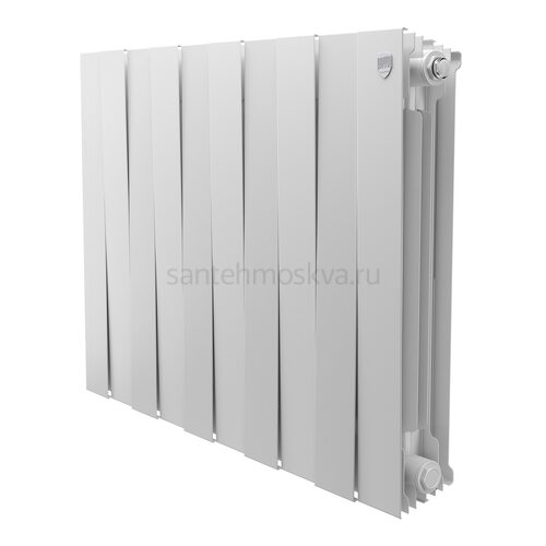 Радиатор биметаллический Royal Thermo Pianoforte 500 - 10 секций Bianco Traffico с боковым подключением (Роял Термо)