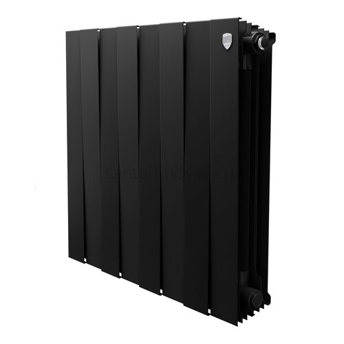 Радиатор биметаллический Royal Thermo Pianoforte 500 - 8 секций Noir Sable с боковым подключением (Роял Термо)