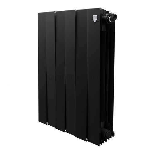 Радиатор биметаллический Royal Thermo Pianoforte 500 - 6 секций Noir Sable с боковым подключением (Роял Термо)