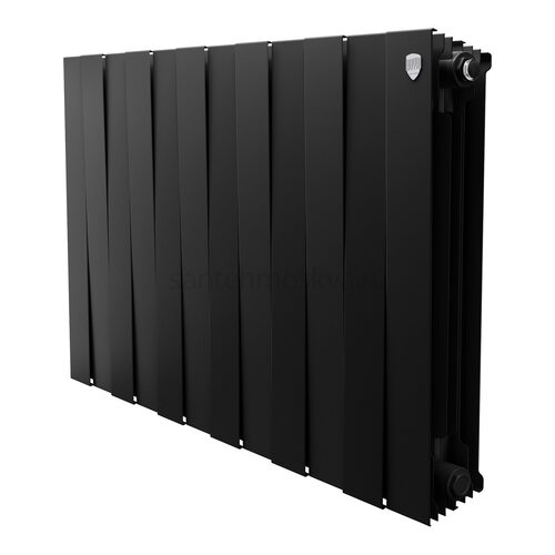 Радиатор биметаллический Royal Thermo Pianoforte 500 - 12 секций Noir Sable с боковым подключением (Роял Термо)