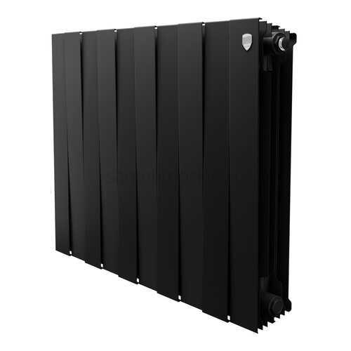 Радиатор биметаллический Royal Thermo Pianoforte 500 - 10 секций Noir Sable с боковым подключением (Роял Термо)