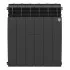 Радиатор биметаллический Royal Thermo Biliner 500 - 6 секций Noir Sable с боковым подключением (Роял Термо)