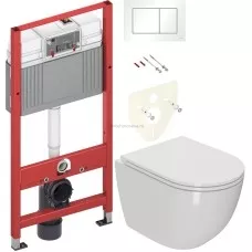 Инсталляция base 9400413 4 в 1 + унитаз BelBagno UNO BB3105CHR/SC, безободковый Инсталляция base 9400413 4 в 1 + унитаз BelBagno UNO BB3105CHR/SC, безободковый