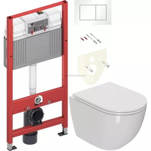 Инсталляция base 9400413 4 в 1 + унитаз BelBagno UNO BB3105CHR/SC, безободковый
