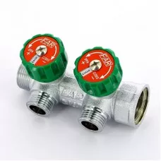 Коллектор FAR FK 3821 3412TP регулирующий проходной ВР-НР 3/4"х1/2" с 2 отводами