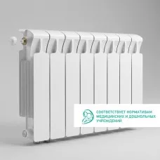 Радиатор биметаллический Mon. 350 Ventil VL - 8 секций c нижним левым подключением