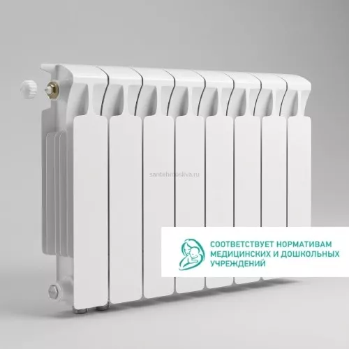 Радиатор биметаллический Mon. 350 Ventil VL - 8 секций c нижним левым подключением