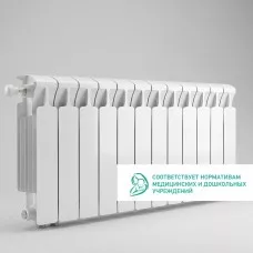 Радиатор биметаллический Mon. 350 Ventil VL - 12 секций c нижним левым подключением