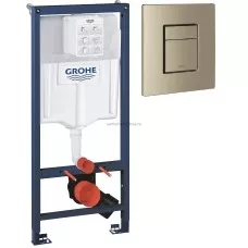 Инсталляция для унитаза GROHE Rapid SL 38772001, с кнопкой смыва никель матовый 38732EN0 3 в 1 Инсталляция для унитаза GROHE Rapid SL 38772001, с кнопкой смыва никель матовый 38732EN0 3 в 1