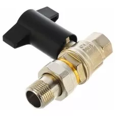 Кран шаровый Optibal 1/2" НГ с американкой маховик пластмассовый Эконом Кран шаровый Optibal 1/2" НГ с американкой маховик пластмассовый Эконом