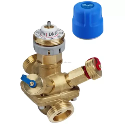 Комбинированный балансировочный клапан с измерительными ниппелями Danfoss AQT (Данфосс)