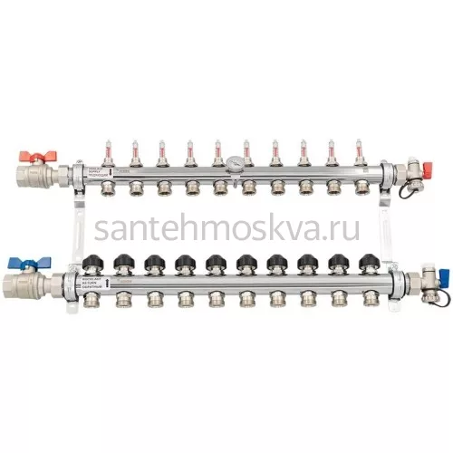 Распределительный коллектор REHAU HKV-D на 10 контуров нержавеющая сталь 12081011002 (РЕХАУ)