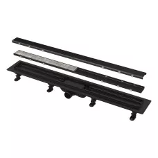 Водоотводящий желоб Alcaplast APZ19BLACK-750 с двухсторонней решеткой черный-матовый Водоотводящий желоб Alcaplast APZ19BLACK-750 с двухсторонней решеткой черный-матовый
