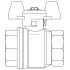 Кран шаровый 1/2" ВВ маховик из алюминия Optibal Oventrop (Овентроп)
