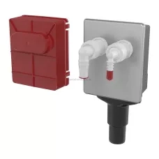 Alcaplast Сифон для стиральной машины под штукатурку для подключения до двух устройств DN40 и DN50 нержавеющая сталь APS6 Alcaplast Сифон для стиральной машины под штукатурку для подключения до двух устройств DN40 и DN50 нержавеющая сталь APS6