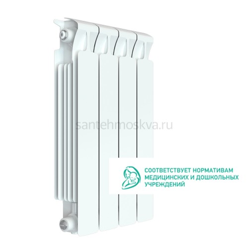 Радиатор биметаллический Rifar Monolit 500 - 4 секции c боковым подключением (Рифар)