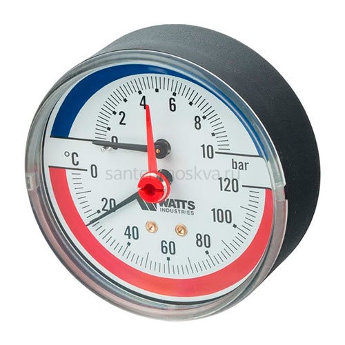 Термоманометр аксиальный 80 мм F+R818 (TMAP) 10 бар Watts (Ваттс)