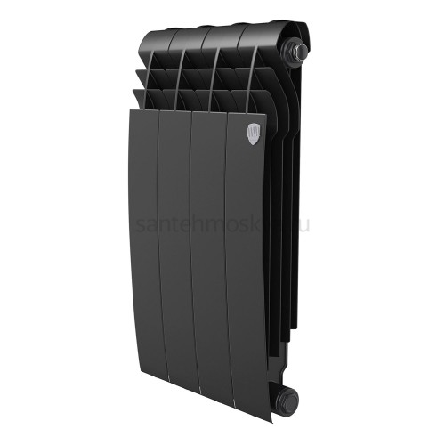 Радиатор биметаллический Royal Thermo Biliner 500 - 4 секций Noir Sable с боковым подключением (Роял Термо)
