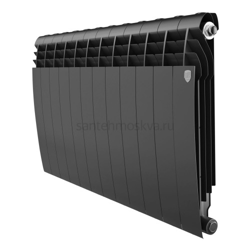 Радиатор биметаллический Royal Thermo Biliner 500 - 12 секций Noir Sable, боковое подключение (Роял Термо)