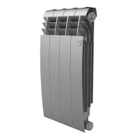 Радиатор биметаллический Royal Thermo Biliner 500 - 4 секций Silver Satin с боковым подключением