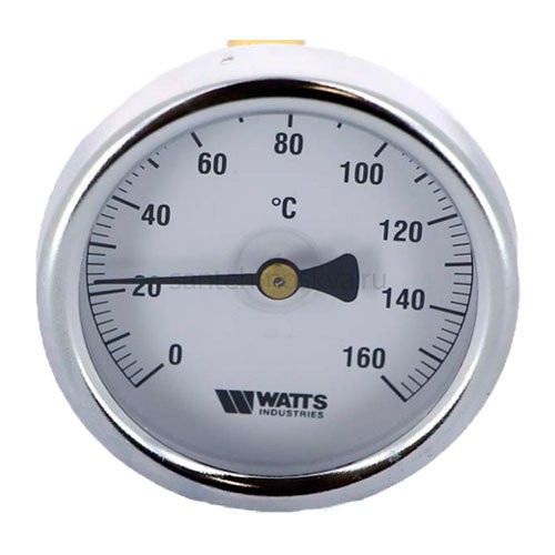 Термометр биметаллический 63 мм T с погружной гильзой (50 мм) Watts (Ваттс)
